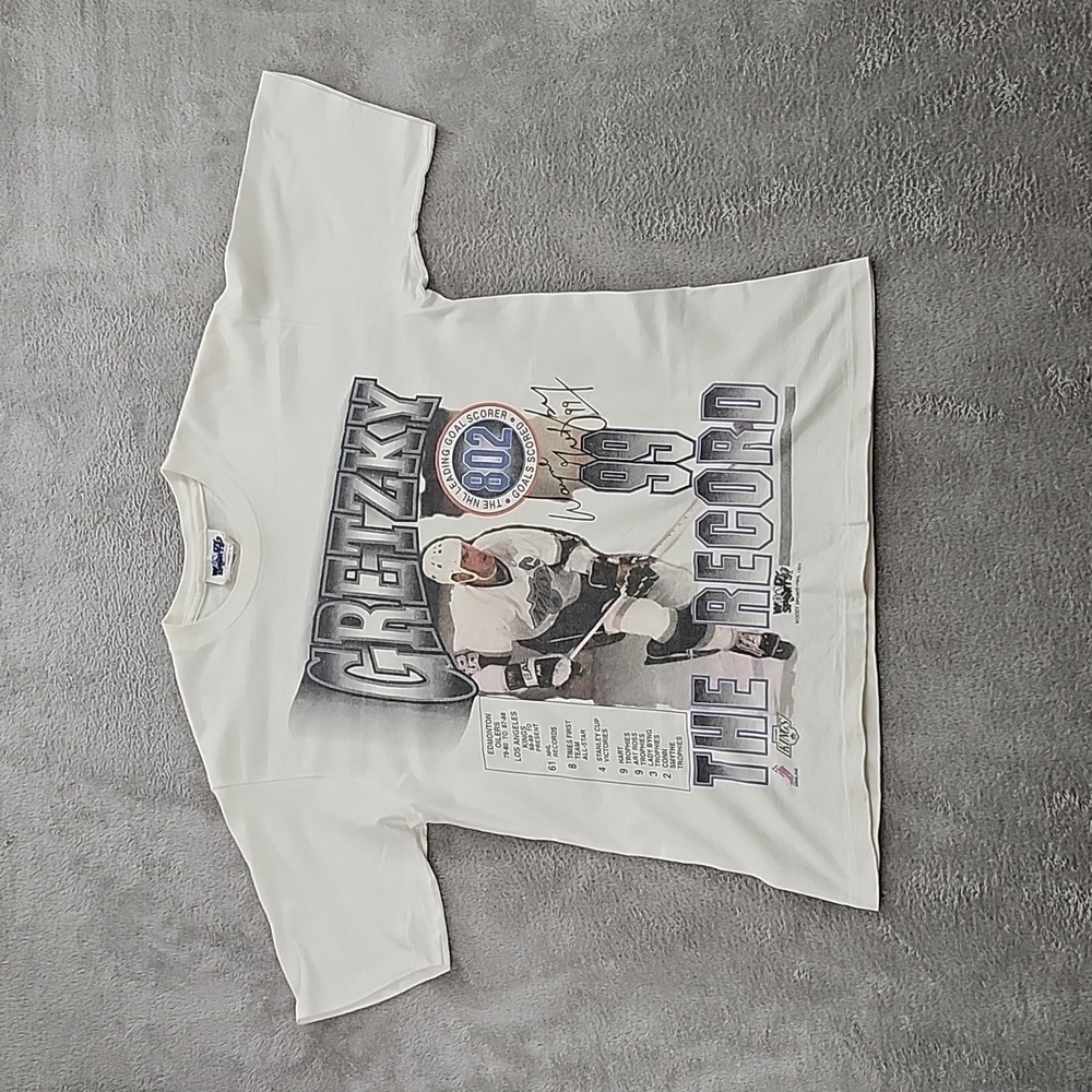 90s Wayne Gretzky “The Record” T-Shirt. Vintage 1994 NHL Woody Sports Single